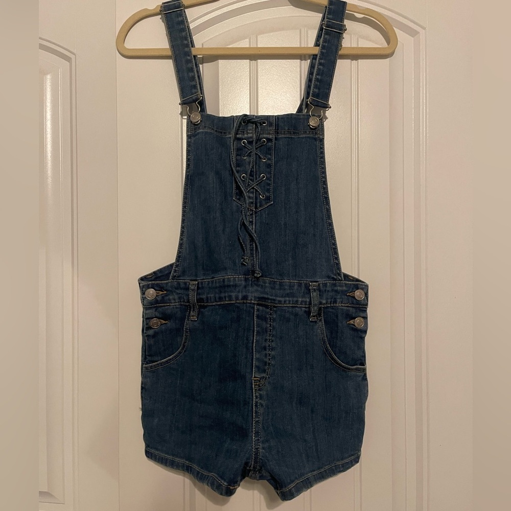 PacSun denim overall shorts